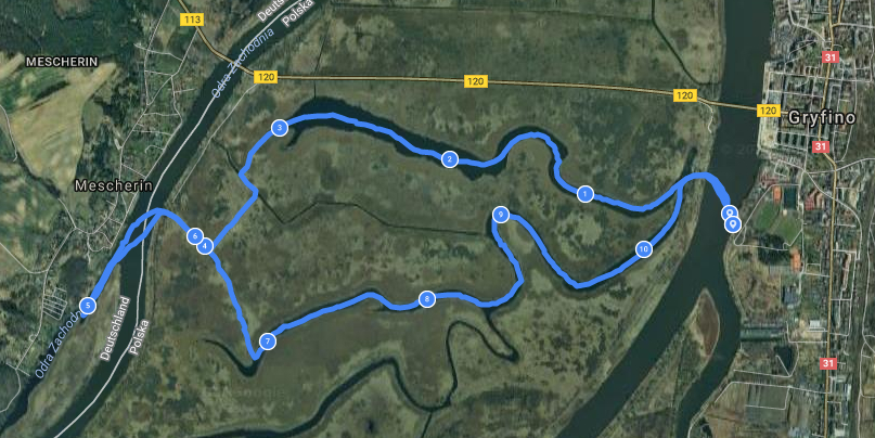mapa trasy kajak