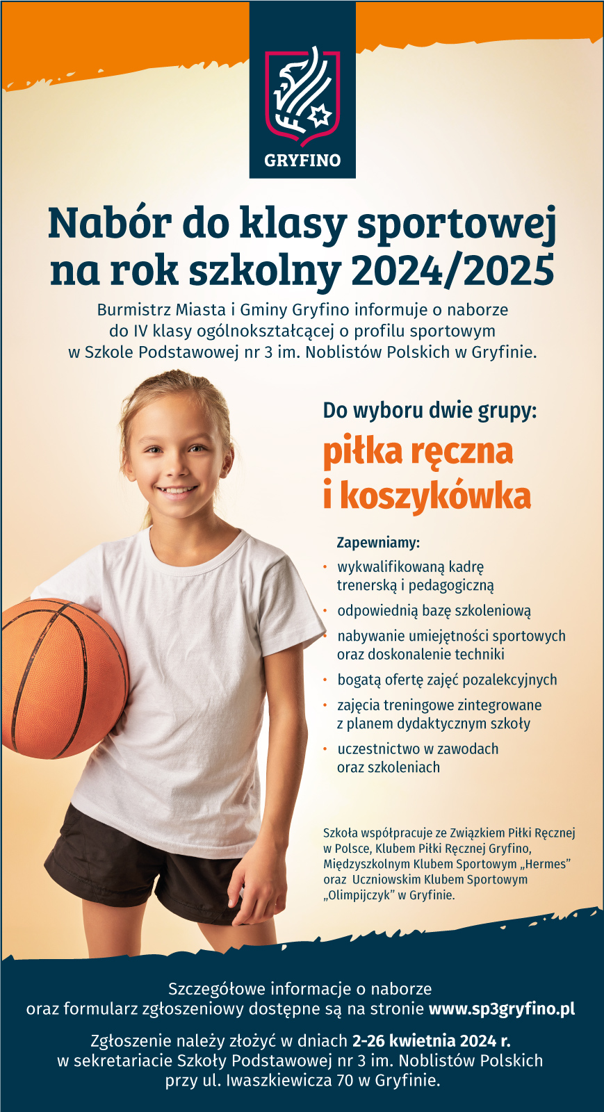 REKRUTACJA KLASA SPORTOWA SP3 2024 2025